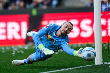 MoENCHENGLADBACH, ALMANY - 29 Mart 2025: Maarten Vandevoordt - Bundesliga, maç günü 27. Borussia Moenchengladbach Borussia Park 'ta RB Leipzig' e karşı.