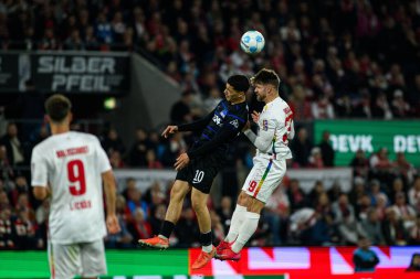 COLOGNE, GERMANY - 5 APRIL, 2025: Oliver Schmitt, İbrahim Maza - Rhein Energie Stadion 'da 2.Bundesliga 1.FC Koeln' e karşı Hertha BSC maçı
