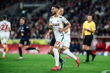 COLOGNE, GERMANY - 5 Nisan 2025: Leart Paqarada - Rhein Energie Stadion 'da 2.Bundesliga 1.FC Koeln' e karşı Hertha BSC maçı