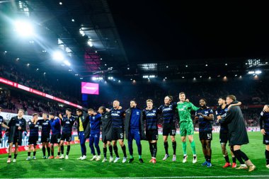 COLOGNE, GERMANY - 5 APRIL, 2025: Fabian Reese ve Hertha BSC takımı kazandı - 2.Bundesliga 1.FC Koeln ve Hertha BSC maçı Rhein Energie Stadion 'da