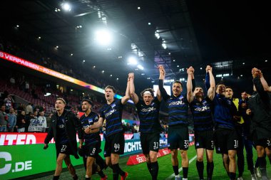 COLOGNE, GERMANY - 5 APRIL, 2025: Fabian Reese ve Hertha BSC takımı kazandı - 2.Bundesliga 1.FC Koeln ve Hertha BSC maçı Rhein Energie Stadion 'da