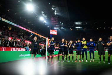 COLOGNE, GERMANY - 5 APRIL, 2025: Fabian Reese ve Hertha BSC takımı kazandı - 2.Bundesliga 1.FC Koeln ve Hertha BSC maçı Rhein Energie Stadion 'da