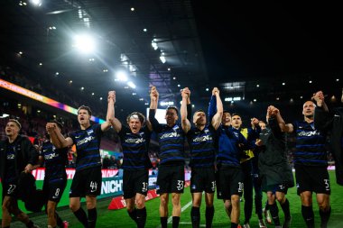 COLOGNE, GERMANY - 5 APRIL, 2025: Fabian Reese ve Hertha BSC takımı kazandı - 2.Bundesliga 1.FC Koeln ve Hertha BSC maçı Rhein Energie Stadion 'da