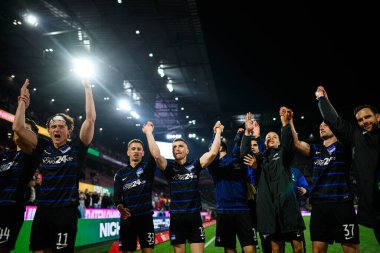 COLOGNE, GERMANY - 5 APRIL, 2025: Fabian Reese ve Hertha BSC takımı kazandı - 2.Bundesliga 1.FC Koeln ve Hertha BSC maçı Rhein Energie Stadion 'da