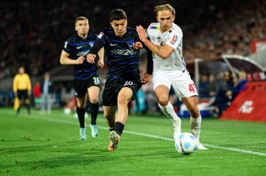 COLOGNE, GERMANY - 5 Nisan 2025: Mathias Olesen - Rhein Energie Stadion 'da 2.Bundesliga 1.FC Koeln' e karşı Hertha BSC maçı