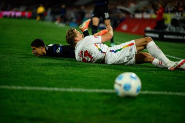 COLOGNE, GERMANY - 5 Nisan 2025: Mathias Olesen - Rhein Energie Stadion 'da 2.Bundesliga 1.FC Koeln' e karşı Hertha BSC maçı