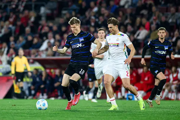 COLOGNE, GERMANY - 5 Nisan 2025: Luca Schuler - Rhein Energie Stadion 'da 2.Bundesliga 1.FC Koeln' e karşı Hertha BSC maçı