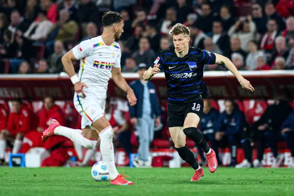 COLOGNE, GERMANY - 5 Nisan 2025: Luca Schuler - Rhein Energie Stadion 'da 2.Bundesliga 1.FC Koeln' e karşı Hertha BSC maçı