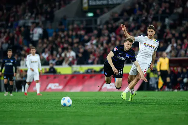 COLOGNE, GERMANY - 5 Nisan 2025: Luca Schuler - Rhein Energie Stadion 'da 2.Bundesliga 1.FC Koeln' e karşı Hertha BSC maçı