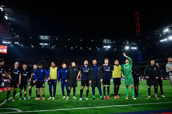 COLOGNE, GERMANY - 5 APRIL, 2025: Fabian Reese ve Hertha BSC takımı kazandı - 2.Bundesliga 1.FC Koeln ve Hertha BSC maçı Rhein Energie Stadion 'da