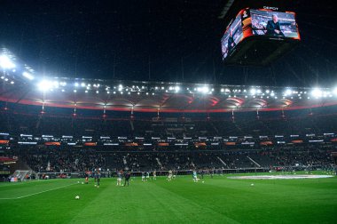 FRANKFURT, GERMANY - 17 Nisan 2025: Eintracht-Tottenham Hotspur F.C. arasındaki UEFA Avrupa Ligi maçı Deutsche Bank Park 'ta..