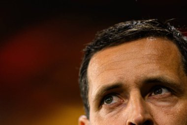 FRANKFURT, GERMANY - 17 APRIL, 2025: Dino Toppmoeller, Alman futbolcu - Eintracht Frankfurt Tottenham Hotspur F.C. Deutsche Bank Park 'ta..