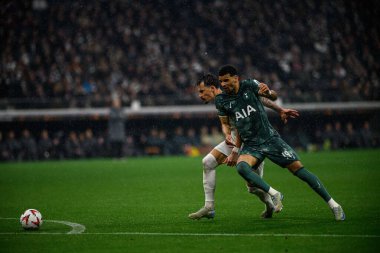 FRANKFURT, GERMANY - 17 Nisan 2025: Dominic Solanke - Eintracht Frankfurt ile Tottenham Hotspur F.C. arasındaki UEFA Avrupa Ligi maçı Deutsche Bank Park 'ta..
