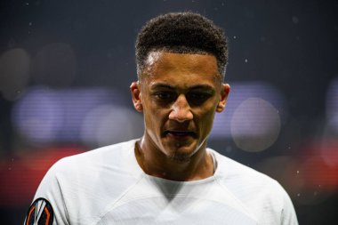FRANKFURT, GERMANY - 17 APRIL, 2025: Tuta - Eintracht Frankfurt ile Tottenham Hotspur F.C. arasındaki UEFA Avrupa Ligi maçı Deutsche Bank Park 'ta..
