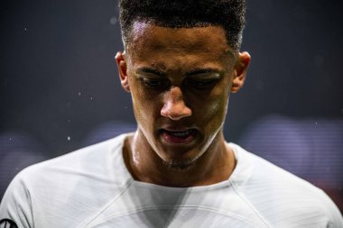 FRANKFURT, GERMANY - 17 APRIL, 2025: Tuta - Eintracht Frankfurt ile Tottenham Hotspur F.C. arasındaki UEFA Avrupa Ligi maçı Deutsche Bank Park 'ta..