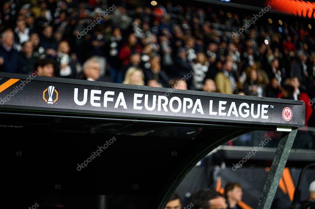 FRANKFURT, GERMANY - 17 APRIL, 2025: Logo, UEFA EUROPA LEAGUE - The UEFA Europa League football match between Eintracht Frankfurt vs Tottenham Hotspur F.C. at Deutsche Bank Park.