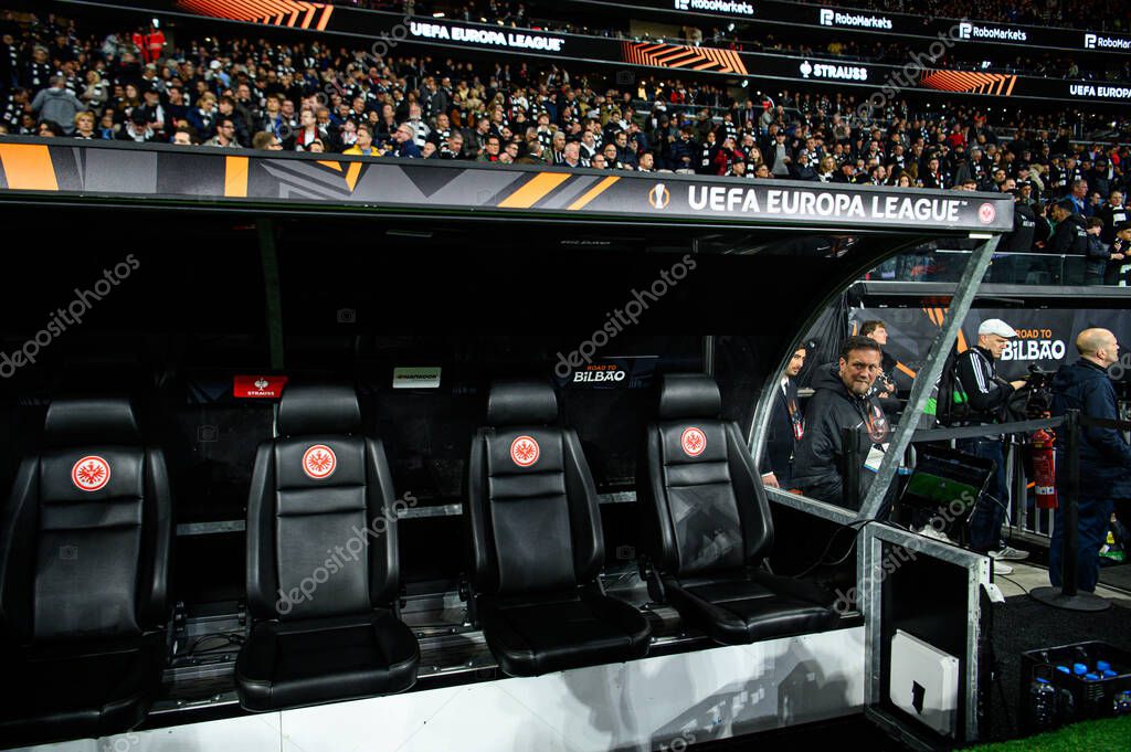 FRANKFURT, GERMANY - 17 APRIL, 2025: Logo, UEFA EUROPA LEAGUE - The UEFA Europa League football match between Eintracht Frankfurt vs Tottenham Hotspur F.C. at Deutsche Bank Park.