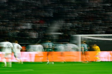 FRANKFURT, GERMANY - 17 APRIL, 2025: Eintracht Frankfurt ile Tottenham Hotspur F.C. arasındaki UEFA Avrupa Ligi maçı Deutsche Bank Park 'ta..