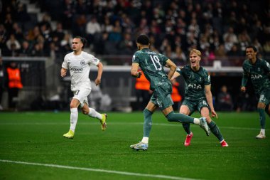 FRANKFURT, GERMANY - 17 Nisan 2025: Dominic Solanke - Eintracht Frankfurt ile Tottenham Hotspur F.C. arasındaki UEFA Avrupa Ligi maçı Deutsche Bank Park 'ta..