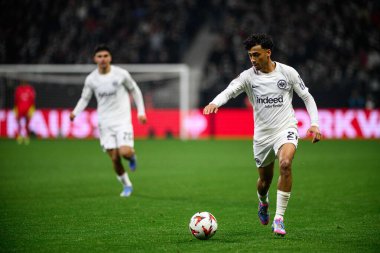 FRANKFURT, GERMANY - 17 APRIL, 2025: Can Uzun - Eintracht Frankfurt ile Tottenham Hotspur F.C. arasındaki UEFA Avrupa Ligi maçı Deutsche Bank Park 'ta..