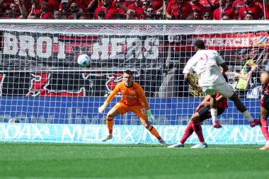 LEVERKUSEN, GERMANY - 26 APRIL, 2025: Matej Kovar - Bundesliga maçı Bayer 04 Leverkusen FC Augsburg 'a karşı Bayarena' da. 