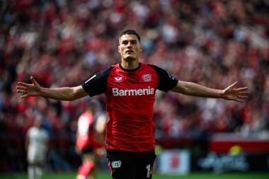LEVERKUSEN, GERMANY - 26 APRIL, 2025: Patrik Schick, - Bayer 04 Leverkusen FC Augsburg 'a karşı. 