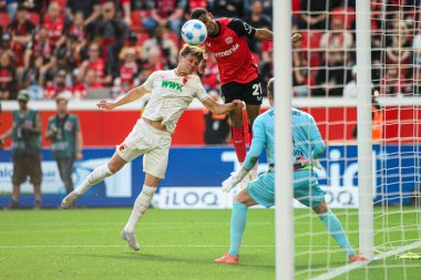LEVERKUSEN, GERMANY - 26 APRIL, 2025: Amine Adli - Bundesliga maçı Bayer 04 Leverkusen FC Augsburg 'a karşı Bayarena' da.