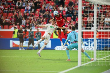 LEVERKUSEN, GERMANY - 26 APRIL, 2025: Amine Adli - Bundesliga maçı Bayer 04 Leverkusen FC Augsburg 'a karşı Bayarena' da. 