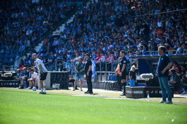 BOCHUM, GERMANY - 27 Nisan 2025: Steffen Baumgart - Bundesliga maçı VfL Bochum - 1. FC Union Berlin 1: 1 Vonovia Stadyumu 'nda.