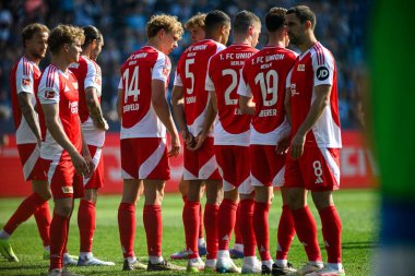 BOCHUM, ALMANY - 27 AY, 2025: Wall Union - Bundesliga maçı VfL Bochum - 1. FC Union Berlin 1: 1 Vonovia Stadyumu 'nda.