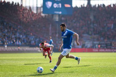 BOCHUM, ALMANY - 27 AY, 2025 Bundesliga maçı VfL Bochum - 1. FC Union Berlin 1: 1 Vonovia Stadyumu 'nda.