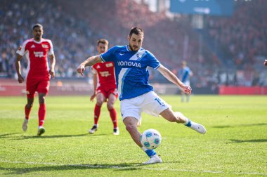 BOCHUM, ALMANY - 27 AY, 2025 Bundesliga maçı VfL Bochum - 1. FC Union Berlin 1: 1 Vonovia Stadyumu 'nda.