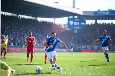 BOCHUM, ALMANY - 27 AY, 2025 Bundesliga maçı VfL Bochum - 1. FC Union Berlin 1: 1 Vonovia Stadyumu 'nda.