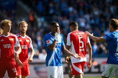 BOCHUM, ALMANY - 27 Nisan 2025: Myron Boadu - Bundesliga maçı VfL Bochum - 1. FC Union Berlin 1: 1 Vonovia Stadyumu 'nda.