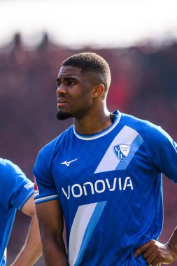 BOCHUM, ALMANY - 27 Nisan 2025: Myron Boadu - Bundesliga maçı VfL Bochum - 1. FC Union Berlin 1: 1 Vonovia Stadyumu 'nda.