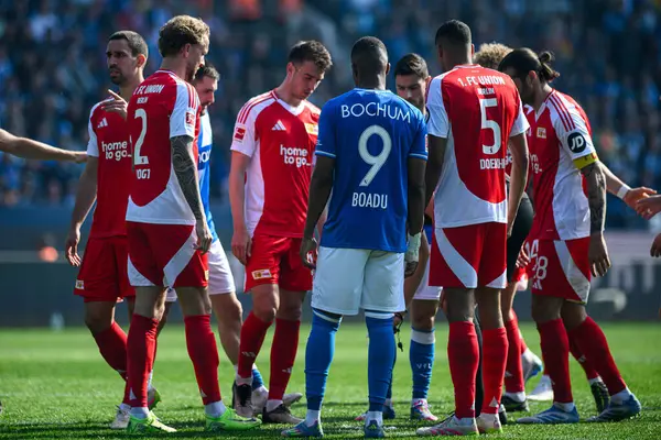 BOCHUM, ALMANY - 27 AY, 2025 Bundesliga maçı VfL Bochum - 1. FC Union Berlin 1: 1 Vonovia Stadyumu 'nda.