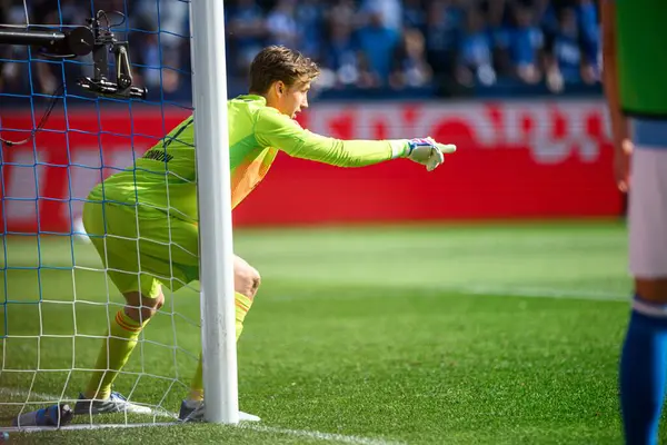 BOCHUM, ALMANY - 27 APRIL, 2025: Frederik Ronnow - Bundesliga maçı VfL Bochum - 1. FC Union Berlin 1: 1 Vonovia Stadyumu 'nda.