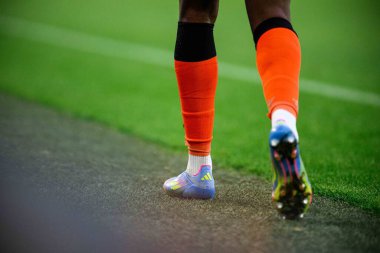 GELSENKIRCHEN, ALMANY - 2 MAYIS 2025: adidas, futbol ayakkabıları - 2 kişilik futbol maçı. Bundesliga FC Schalke 04 - SC Paderborn 07 Veltins Arena.