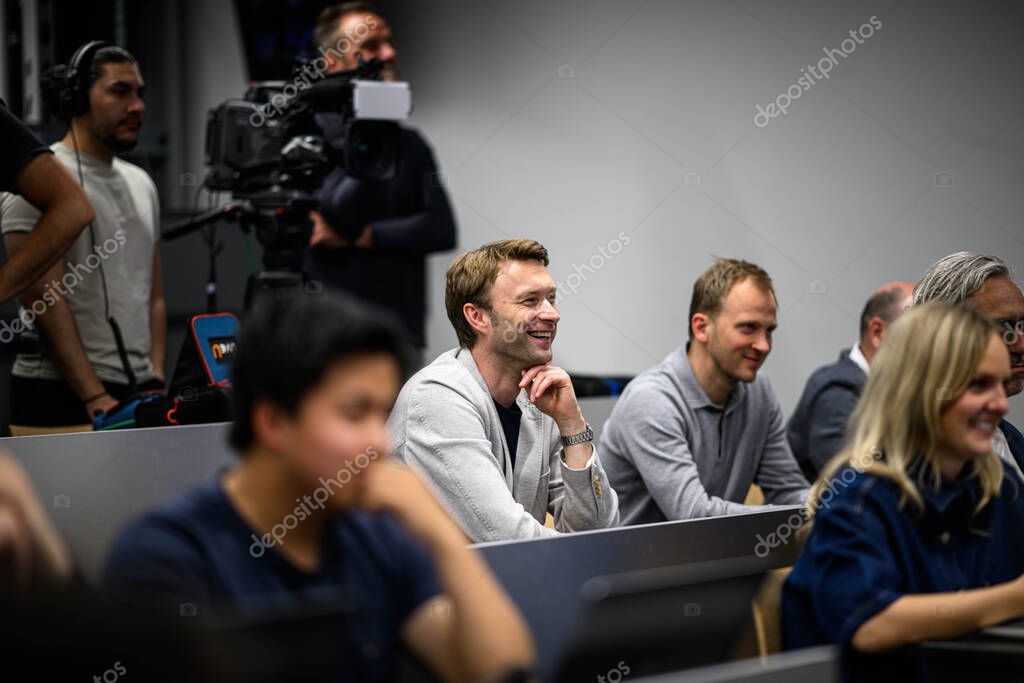 LEVERKUSEN, GERMANY - 9 MAY, 2025:  - Simon Rolfes. Press Conference. The Bundesliga match Bayer 04 Leverkusen vs Borusssia Dortmund at BayArena.