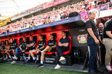 LEVERKUSEN, GERMANY - 11 Mayıs 2025: Xabi Alonso - Bundesliga maçı Bayer 04 Leverkusen FC Augsburg 'a karşı Bayarena' da.