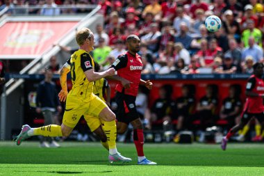 LEVERKUSEN, GERMANY - 11 MAYIS 2025: Bayer 04 Leverkusen FC Augsburg 'a karşı Bundesliga maçı.