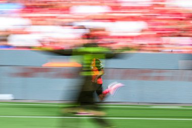 LEVERKUSEN, GERMANY - 11 MAYIS 2025: Jeremie Frimpong - Bayer 04 Leverkusen FC Augsburg 'a karşı.