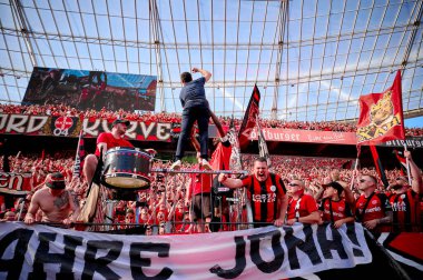 LEVERKUSEN, GERMANY - 11 Mayıs 2025: Xabi Alonso - Bundesliga maçı Bayer 04 Leverkusen FC Augsburg 'a karşı Bayarena' da.