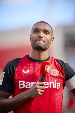 LEVERKUSEN, GERMANY - 11 Mayıs 2025: Jonathan Tah - Bundesliga maçı Bayer 04 Leverkusen FC Augsburg 'a karşı Bayarena' da.