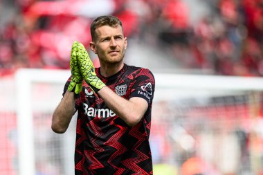 LEVERKUSEN, GERMANY - 11 Mayıs 2025: Lukas Hradecky - Bayer 04 Leverkusen, Borussia Dortmund 'a karşı.