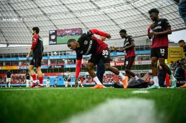 LEVERKUSEN, GERMANY - 21 MAYIS 2023: Jeremie Frimpong - Bayer 04 Leverkusen, Borussia Moenchengladbach 'a karşı.