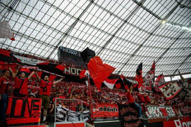 LEVERKUSEN, GERMANY - 21 MAYIS 2023: Fans - Bundesliga maçı Bayer 04 Leverkusen, Bayena 'da Borussia Moenchengladbach' a karşı.