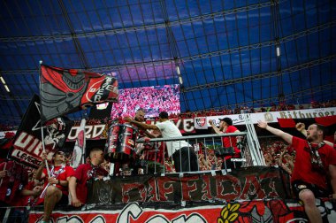 LEVERKUSEN, GERMANY - 21 Mayıs 2023: Karim Bellarabi, Alman eski futbolcu - Bayer 04 Leverkusen, Borussia Moenchengladbach 'a karşı.