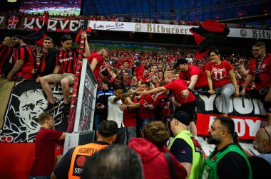 LEVERKUSEN, GERMANY - 21 Mayıs 2023: Karim Bellarabi, Alman eski futbolcu - Bayer 04 Leverkusen, Borussia Moenchengladbach 'a karşı.
