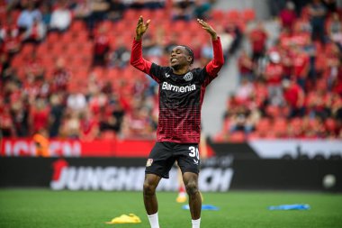 LEVERKUSEN, GERMANY - 21 MAYIS 2023: Jeremie Frimpong - Bayer 04 Leverkusen, Borussia Moenchengladbach 'a karşı.